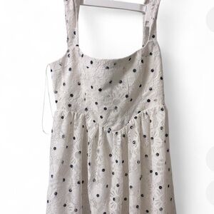 For Love And Lemons Lace Dress in White with Black Dots